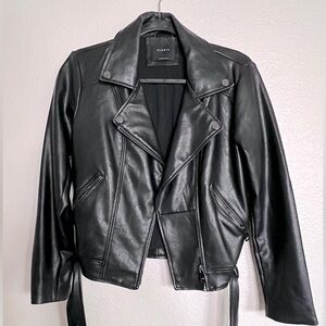 Black Faux Leather Biker Jacket